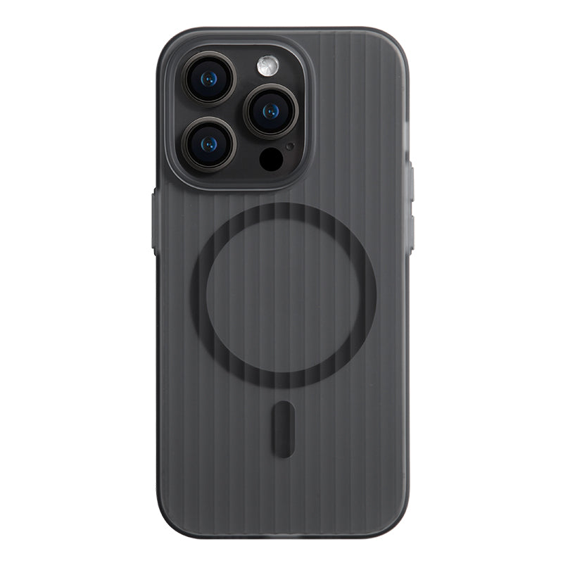 Black striped MagSafe iPhone case for an earlier Pro model