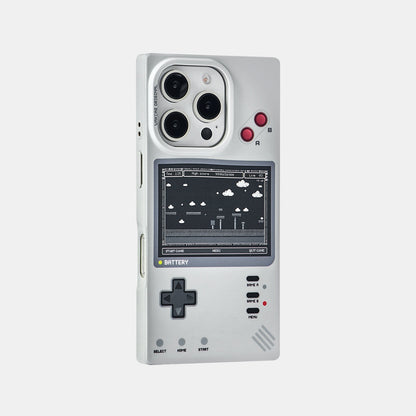 Gray retro game console case on a light background