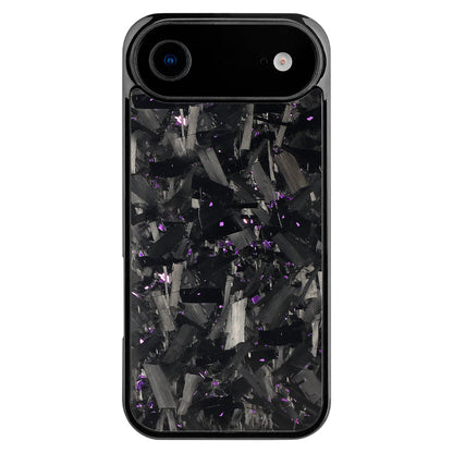Forged carbon iPhone case with purple flecks for a single-camera model