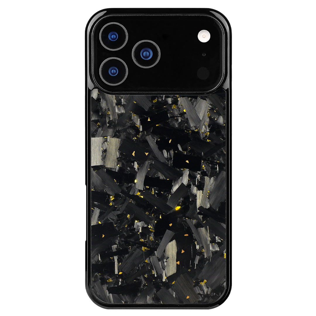 Forged carbon iPhone case with gold flecks, Pro model