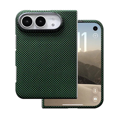 Forest green woven aramid fiber case for iPhone Duo