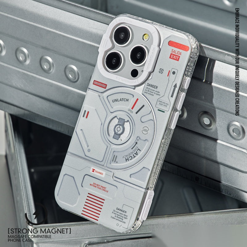Airplane mechanical case leaning inside an open metal toolbox