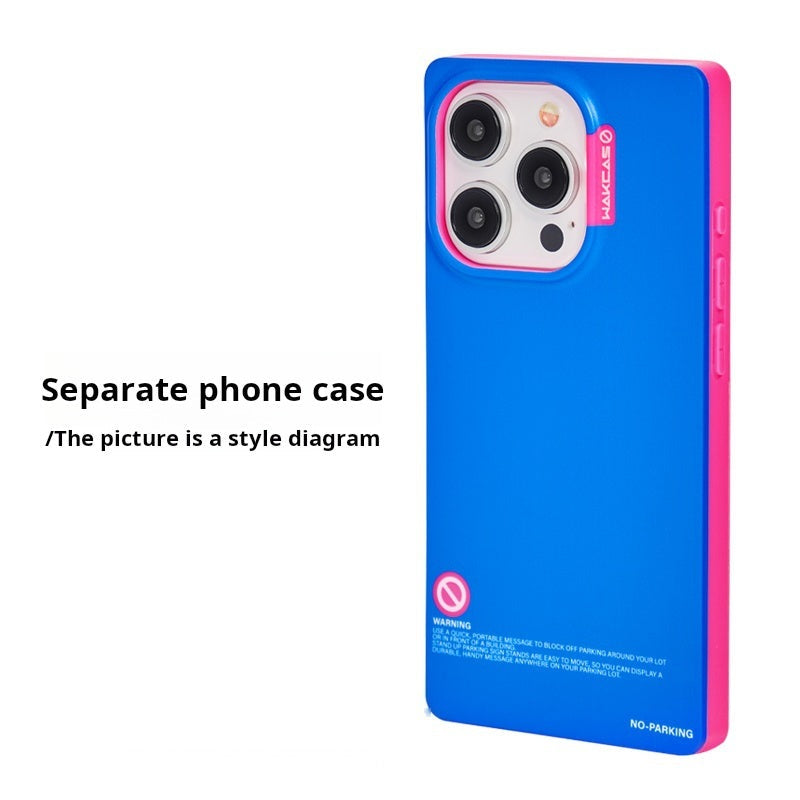Blue and pink square case shown alone, case-only option
