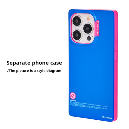 Blue and pink square case shown alone, case-only option
