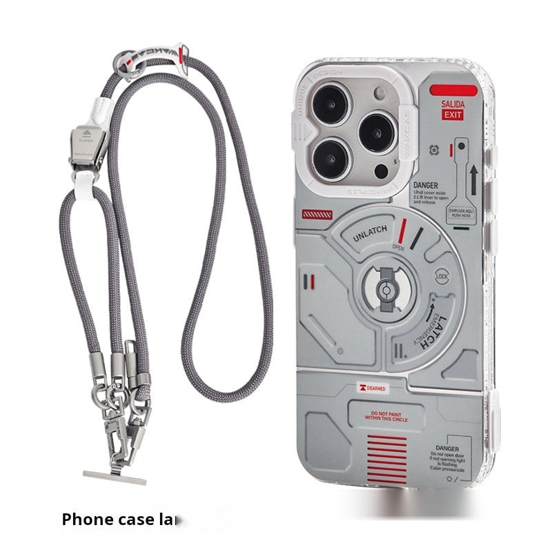 Airplane magnetic case next to the gray multifunctional lanyard