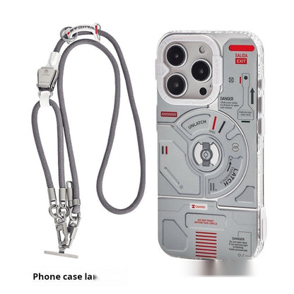 Airplane magnetic case next to the gray multifunctional lanyard