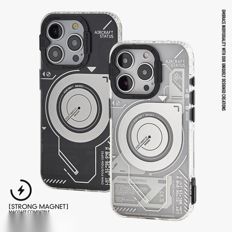 Black and White aircraft status magnetic cases overlapping, showing raised camera frames
