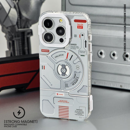 Airplane mechanical case standing in a metal case