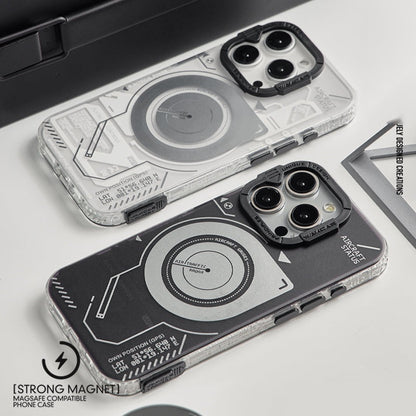 White and black aircraft status iPhone cases lying on a white desk at an angle